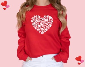 Heart with Paw Prints Sweatshirt