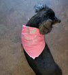 Black Dog wears Pink Polka Dot Dog Bandana with Birthday Girl pring