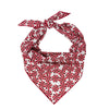 Red and White Round Peppermint Candies on White cotton fabric adorn this dog bandana