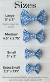 Size chart for Paisley Paw Designs dog bow ties