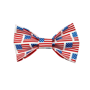 USA Flags Dog Bow Tie