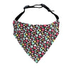Black Dog Bandana with lots of colorful flowers