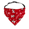 Red Dog Bandana shown with Collar has cute dogs and I woof you printed
