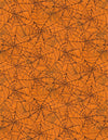 Halloween Fabric in Orange Spider Web for Dog Bandana