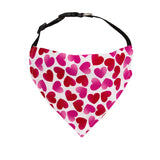 Valentines Day Dog Bandana with Pink and Red Hearts on White