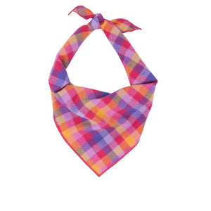 Pink Plaid Luxe Flannel Dog Bandana