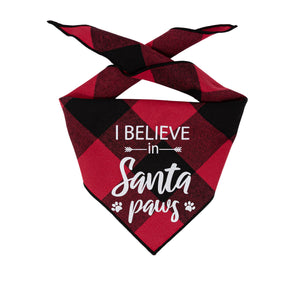 I Believe in Santa Paws Christmas Dog Bandana