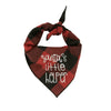Red and black buffalo style print - with saying "Santa's Little Helper" - Fast and free shipping - classic tie around the neck